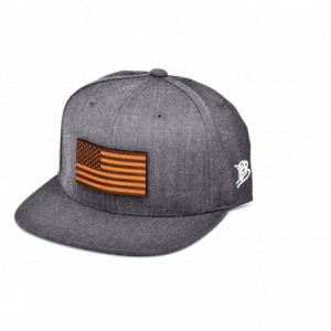 Baseball Caps 'The Old Glory' Leather Patch Classic Snapback Hat - One Size Fits All - Charcoal - CI18IGQ52A4 $52.96