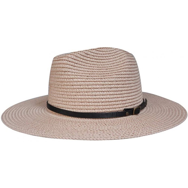 Sun Hats Panama Straw Hats Foldable Summer Straw Hat with Brim Sun Beach Hat for Men Women One Size Adjustable - A-pink - CO1...