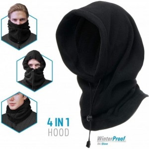 Balaclavas 4 in 1 Full Face Hood for Adults- Fleece Balaclava- Ski Mask Hoodie- Face Fleece Mask - Navy - CJ18ZCK20OX $18.57