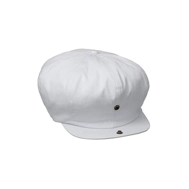 Baseball Caps Men's White Cap 8/4 Panel - White - CG115NMXECX $25.65