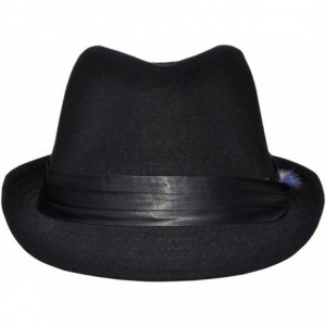 Fedoras Men Women's Manhattan Short Brim Gangster Fedora Hat - Black/Orange Fur - CO1872H2A63 $31.18