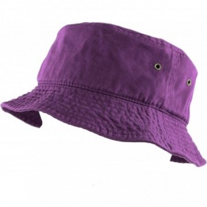 Bucket Hats Unisex 100% Cotton Packable Summer Travel Bucket Beach Sun Hat - Purple - CI17WUK0DKX $20.10