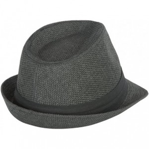 Fedoras Hatter The Co. Tweed Classic Cuban Style Fedora Fashion Cap Hat- Black - CT112X0KB6Z $19.39