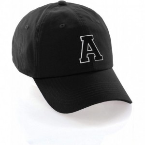 Baseball Caps Custom Hat A to Z Initial Letters Classic Baseball Cap- Black Hat White Black - Letter a - C218NDNR6OX $24.81
