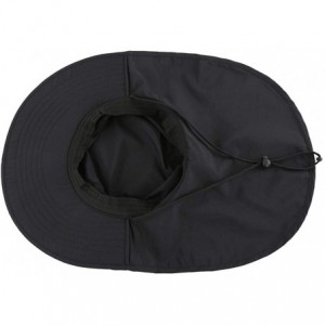 Sun Hats Outdoor UPF50+ Sun Hat Wide Brim Mesh Fishing Hat with Neck Flap - Black - C818OT36HYC $26.00