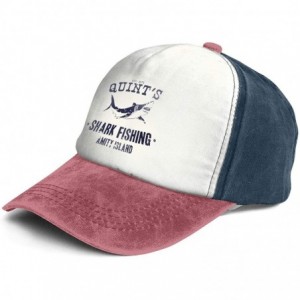 Cowboy Hats Quint's Shark Fishing Trend Printing Cowboy Hat Fashion Baseball Cap for Men and Women Black and White - CH18N8HG...
