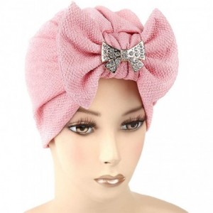 Skullies & Beanies Womens Bowknot Turban Headwear Puggaree - Pink6 - CS18H03KO93 $27.61