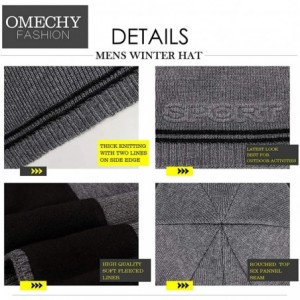 Skullies & Beanies Mens Winter Plain Skull Beanie Warm Knitting Hats Cuff Stretchy Toboggan Knit Fleece Ski Cap - Grey - CP18...