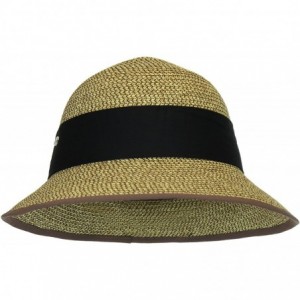 Sun Hats Straw Packable Sun Hat - Wide Front Brim and Smaller Back - Brown - CW12HLKVUGV $34.40