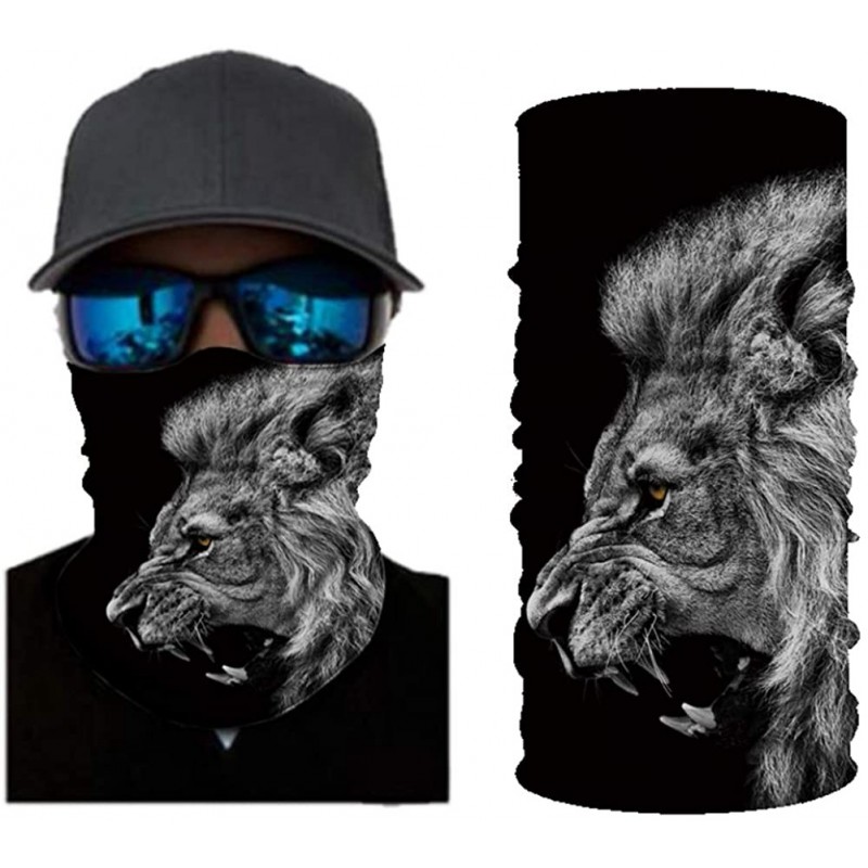 Balaclavas Cool Print Tiger Lion Seamless Bandana Rave Headband Headwear Balaclava Head Wrap Scarf Neck for Women Men - C3197...
