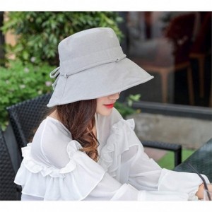Sun Hats Women Summer Sun Hat UV Sun Protection Wide Brim Cap Foldable Floppy Bucket Hat - Gray - CR18NZZNQUR $21.14