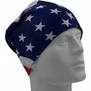 Skullies & Beanies Multi-Use Outdoor/Sports Printed Slouchy Beanie Hats OSFM 1 PC - Us Flag-1 - CR18WGRDD97 $18.18