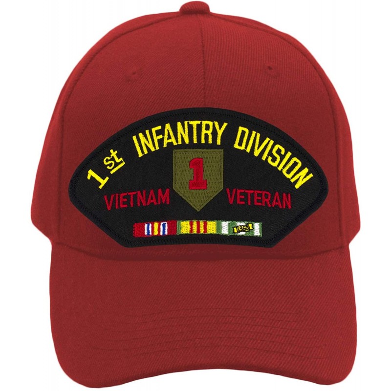 Baseball Caps 1st Infantry Vietnam Veteran Hat/Ballcap Adjustable One Size Fits Most - Red - CL18N8U8UNR $43.99