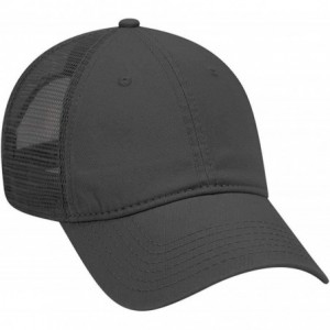 Baseball Caps Garment Washed Cotton Twill 6 Panel Low Profile Mesh Back Trucker Hat - Black - CQ180D4QS3I $21.52