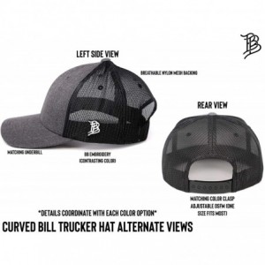 Baseball Caps USA 'Midnight Glory' Dark Leather Patch Hat Curved Trucker - One Size Fits All - Brown/Tan - CX18IGQRYT0 $67.81