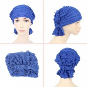 Skullies & Beanies Women Turban Ruffle Chemo Slip-on Cancer Scarf Stretch Cap Headwear for Hair Loss - CG18UNANQXO $26.14