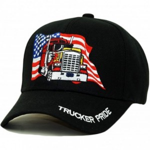 Baseball Caps Trucker Pride Embroidery Hat Father Truck USA Pride Baseball Cap - Black - CE18EXOQNNA $24.17