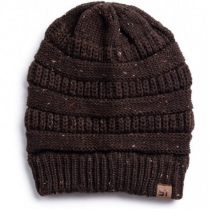 Skullies & Beanies Womens Cable Knit Beanie Hats Winter Warm Hat - Brown Confetti - CO18EN5QYON $19.54