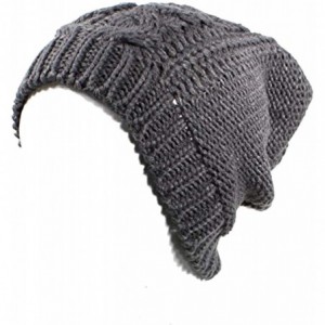 Skullies & Beanies an Unisex Fall Winter Beanie Hat Cable Knit Patterns Urban Wear Men Women - Charcoal Gray - CD126SMV31F $1...