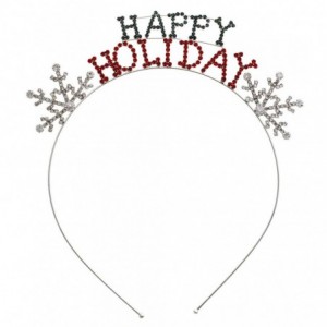 Headbands Rhinestone Studded Novelty Snowflake Happy Holidays Headband (71467XMU-S) - 71467XMU-S - CW186MQXN22 $35.56