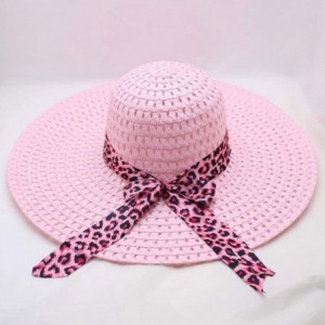 Sun Hats Beach Cap Women Print Two-Side Big Brim Straw Hat Sun Floppy Wide Brim Hats - Pink - CE18QELXNW8 $22.59