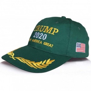 Baseball Caps Donald Trump 2020 Keep America Great Slogan USA Flag Cap Adjustable Baseball Hats - Green - CV18QWHCDTZ $18.83