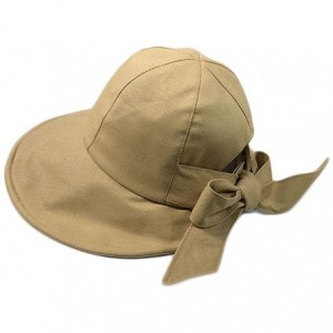 Sun Hats Women's Ponytail Sun Hat Summer Foldable UV Protection Hats Wide Brim Beach Hat - Khaki - CH18T2CID88 $17.73