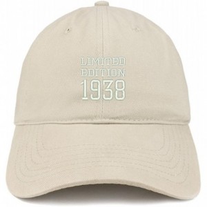 Baseball Caps Limited Edition 1938 Embroidered Birthday Gift Brushed Cotton Cap - Stone - CL18CO5Y2AQ $33.39