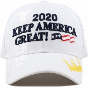 Skullies & Beanies Trump 2020 Keep America Great 3D Embroidery American Flag Baseball Cap - 011 White - C618MGHDICY $24.69