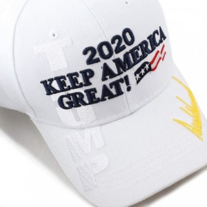 Skullies & Beanies Trump 2020 Keep America Great 3D Embroidery American Flag Baseball Cap - 011 White - C618MGHDICY $24.69