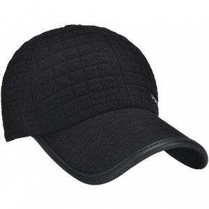 Baseball Caps Mens Winter Warm Fleece Lined Outdoor Sports Baseball Caps Hats with Earflaps - 30-black - C018950M3AC $18.66