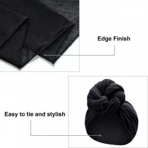 Headbands 2 Pieces Stretch Head Wrap Scarf Stretchy Turban Long Hair Scarf Wrap Solid Color Soft Head Band Tie for Women - CE...