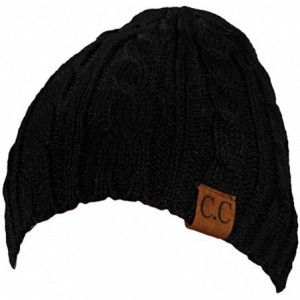 Skullies & Beanies Girls Cable Knit Beanie - Warm Unisex Hat - Kids Winter Cap - Black - C61206P7QE3 $19.01