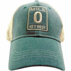 Baseball Caps Mile 0 Hat Key West Florida Adjustable Snapback Cotton Embroidered Trucker Cap - CZ12DGN6H3X $26.89
