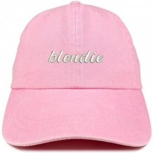 Baseball Caps Blondie Embroidered Washed Cotton Adjustable Cap - Pink - CM12IFNQNAP $35.24