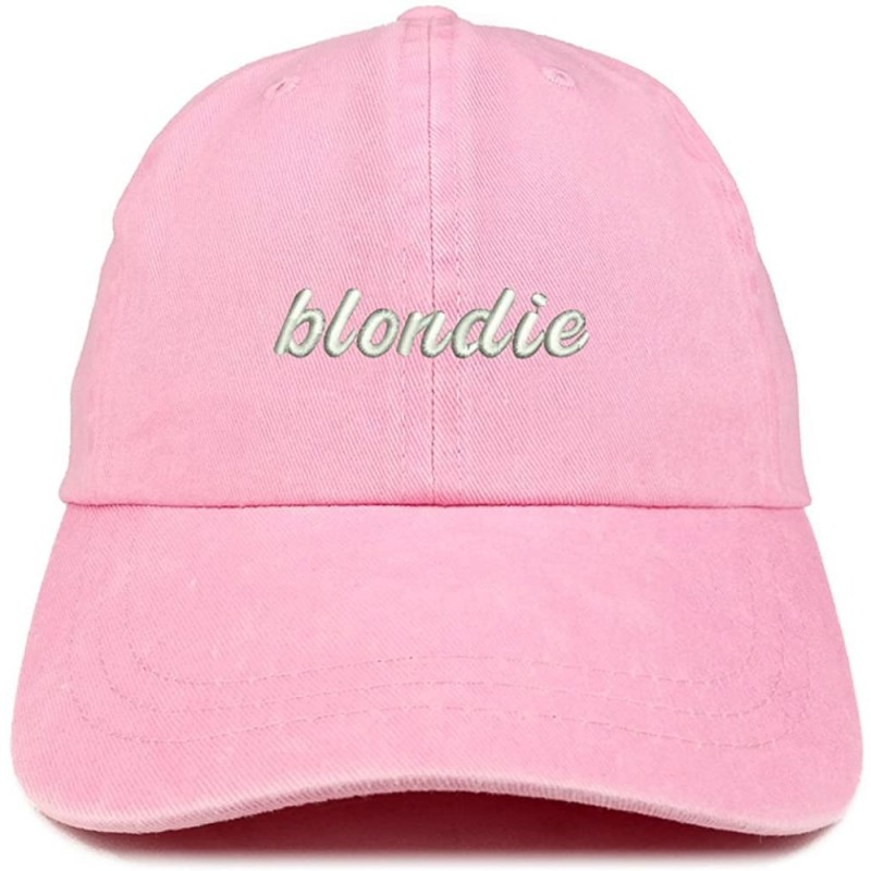 Baseball Caps Blondie Embroidered Washed Cotton Adjustable Cap - Pink - CM12IFNQNAP $32.63