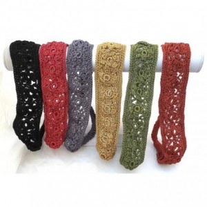 Headbands Crochet daisies elastic Headband handmade- good for women and girls (Mustard) - Mustard - CD17YOQ43W8 $57.50