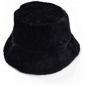 Bucket Hats Winter Bucket NRUTUP Fluffy Windproof - Black - CN18Y6KKRN3 $23.42