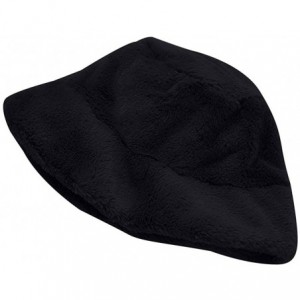Bucket Hats Winter Bucket NRUTUP Fluffy Windproof - Black - CN18Y6KKRN3 $23.42