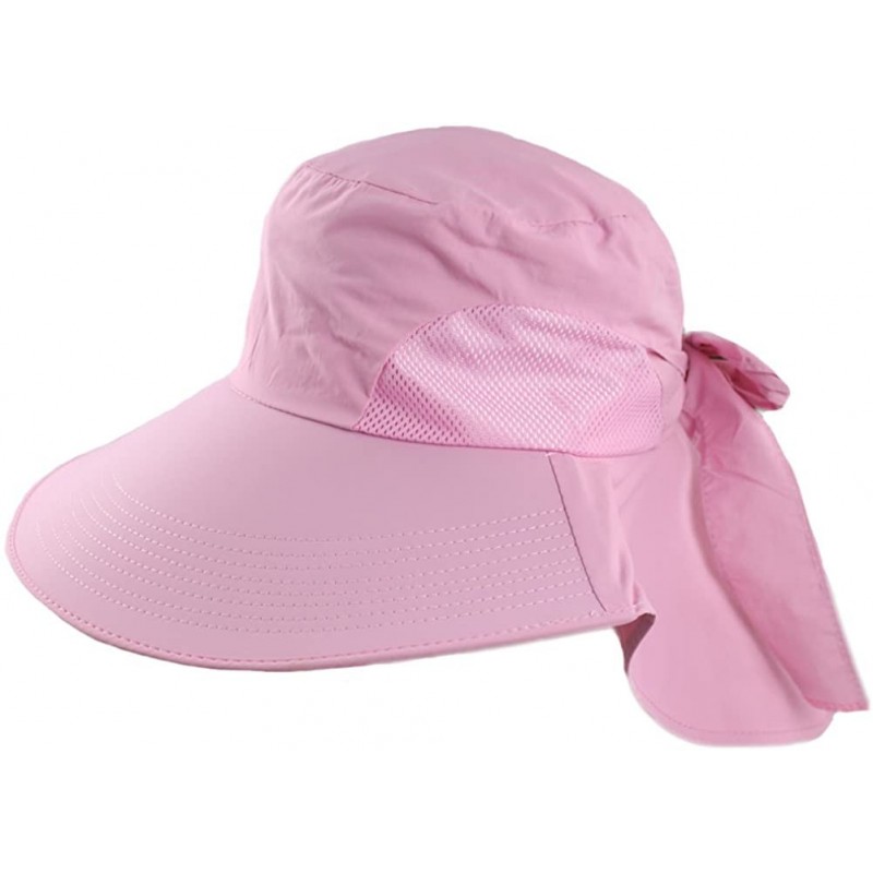 Sun Hats Women's UV Sun Protect Summer Beach Wide Large Big Brim Hat Visor Side Flower - Rose - CN11LS2CKMR $22.80