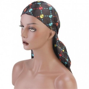 Skullies & Beanies Print Silky Durags Turban Silk Du Rag Waves Caps Headwear Do Doo Rag for Women Men - Tjm-05k-4 - C1197UAYY...