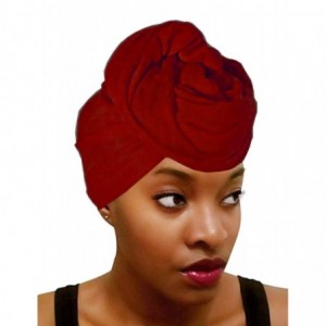Headbands Cotton Hair Wrap for Women Wide Headwear-Beach Travel Coverup Sun Scarfs Wine Red - "1pcs Red (75"" X 39"")" - CA19...