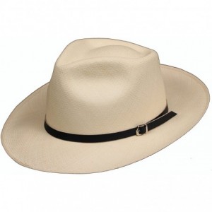 Sun Hats Leather Panama Hat Band - (Half Inch) - Navy - CM185WXL6IH $20.30