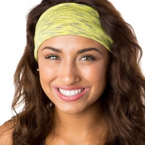 Headbands Xflex Space Dye Adjustable & Stretchy Wide Headbands for Women - Heavyweight Space Dye Yellow - CX17XHASR5S $24.46
