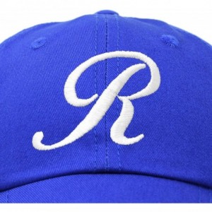 Baseball Caps Initial Hat Letter R Womens Baseball Cap Monogram Cursive Embroider - Royal Blue - C918U27A93X $23.89