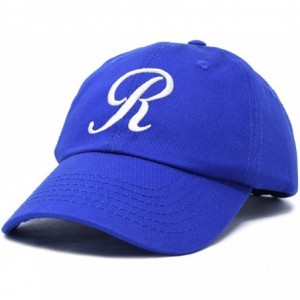 Baseball Caps Initial Hat Letter R Womens Baseball Cap Monogram Cursive Embroider - Royal Blue - C918U27A93X $23.89
