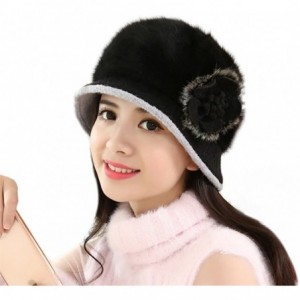 Berets Fashion Warm Winter WomenKnit Ski Crochet Slouch Hat Cap - Black - C412N7Y6PSK $19.59