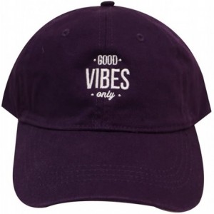 Baseball Caps Good Vibes Only Cotton Baseball Caps - Purple - CE184AO657O $25.40
