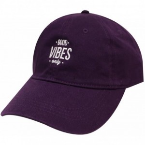 Baseball Caps Good Vibes Only Cotton Baseball Caps - Purple - CE184AO657O $23.24