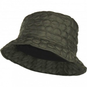 Rain Hats Packable Water Repellent Quilted Bucket Rain Hat w/Adjustable Drawstring - Olive Green - CF12N34ZDY7 $24.77